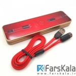 کابل تبديل USB به microUSB و لایتنینگ wk مدل 2in1