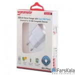 شارژر دیواری پرومیت Promate Hype-EU Dual USB Home Charger