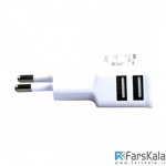 شارژر دیواری پرومیت Promate Hype-EU Dual USB Home Charger