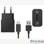 شارژر اصلی سونی Sony Quick Charger UCH12W به همراه كابل TYPE-C و Micro USB