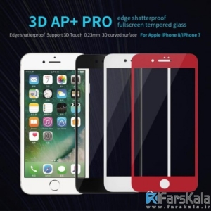 محافظ صفحه نمایش شیشه ای نیلکین  Nillkin 3D AP+ Pro edge Fullscreen tempered glass Apple iPhone 8 Plus