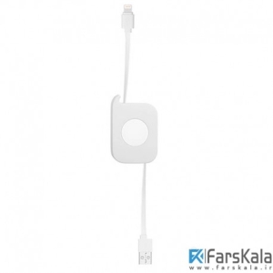 کابل لایتنینگ شارژ و انتقال داده  Momax Easy Link Lightning Retractable Cable 0.8m