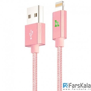 کابل لایتنینگ شارژ و انتقال داده  Hoco UPF03 Metal Knitted Charging Cable 1.2M