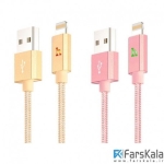 کابل لایتنینگ شارژ و انتقال داده  Hoco UPF03 Metal Knitted Charging Cable 1.2M