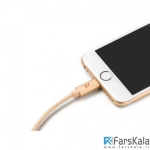 کابل لایتنینگ شارژ و انتقال داده  Hoco UPF03 Metal Knitted Charging Cable 1.2M