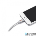 کابل لایتنینگ شارژ و انتقال داده  Hoco UPF03 Metal Knitted Charging Cable 1.2M
