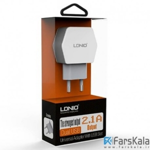 شارژر دیواری دو پورت LDNIO DL-AC61 Dual USB Charger 2.1A