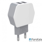 شارژر دیواری دو پورت LDNIO DL-AC61 Dual USB Charger 2.1A