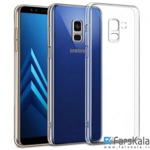 قاب محافظ شیشه ای ژله ای  Samsung Galaxy A8 Plus 2018 Transparent Cover