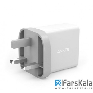 شارژر دیواری دو پورت انکر Anker 24w 2-port usb charger