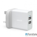 شارژر دیواری دو پورت انکر Anker 24w 2-port usb charger