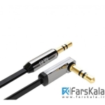 کابل انتقال صدا AUX Ugreen 3.5mm Male to Male Right Angel Flat Cable 1.5M