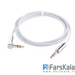 کابل انتقال صدا AUX Ugreen 3.5mm Male to Male Right Angel Flat Cable 1.5M