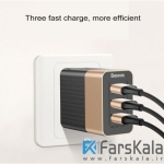 شارژر دیواری 3 پورت سریع بیسوس Baseus Duke 3USB Smart Quick Charger
