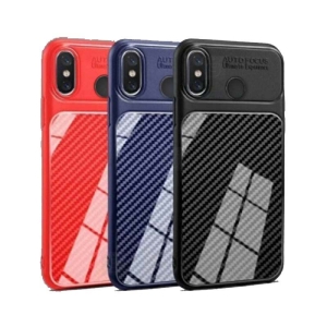 قاب ژله ای طرح چرم فیبر کربنی Auto Focus Jelly Case Xiaomi Mi A2 Lite / Redmi 6 Pro