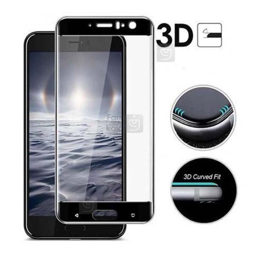 محافظ صفحه نمایش شیشه ای تمام صفحه دور چسب 3D Glass برای HTC U11