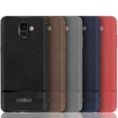 قاب ژله ای طرح چرم سامسونگ Becation Ruged Armor Soft Case Samsung Galaxy A6 2018