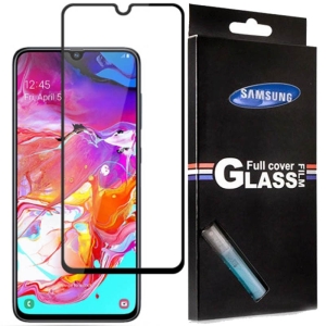 محافظ صفحه نمایش شیشه ای با پوشش کامل تمام چسب Full cover glass screen protector Samsung Galaxy A70
