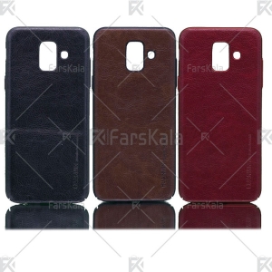 قاب محافظ چرمی سامسونگ Huanmin Leather protective frame Samsung Galaxy A6 2018