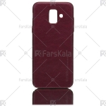 قاب محافظ چرمی سامسونگ Huanmin Leather protective frame Samsung Galaxy A6 2018