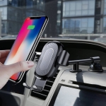 پایه نگهدارنده دو کاره و شارژر وایرلس هوشمند بیسوس Baseus Wireless Charger Gravity Car Mount