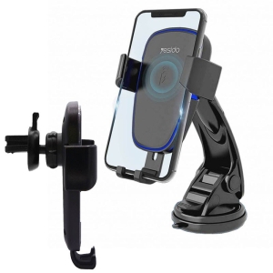 پایه نگهدارنده دو کاره و شارژر وایرلس Yesido C35 Car Holder And Wireless Charging Stand