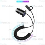 شارژر فندکی توتو TOTU DCCL-07 Good Partner 2 Spring Cable