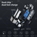 شارژر فندکی فست شارژ بیسوس Baseus BS-C20A 45W Quick Charge 4.0 3.0 USB Car Charger