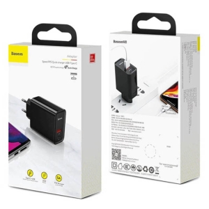 شارژر دیواری دو پورت Baseus Speed PPS QC3.0 30W USB + Type-C Adaptor