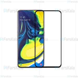 محافظ صفحه نمایش شیشه ای با پوشش کامل تمام چسب Full Glass Screen Protector For Samsung Galaxy A90