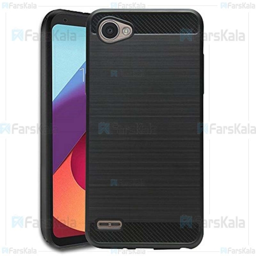 قاب محافظ ژله ای ال جی Fiber Carbon Rugged Armor Case For LG Q6