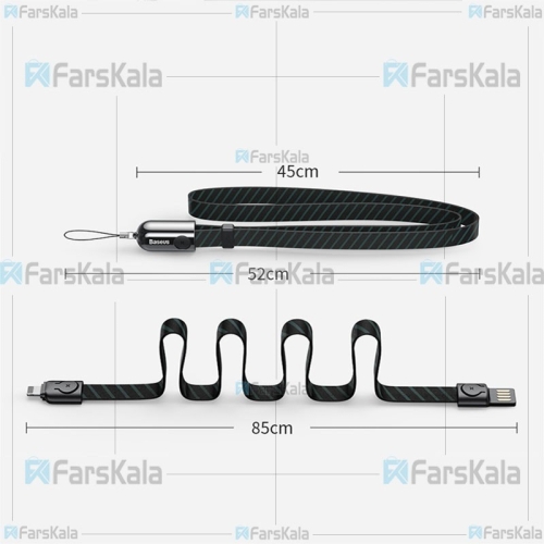 کابل شارژ و بند آویز لایتنینگ با طول 85 سانتی متری بیسوس Baseus Golden Collar CALJL-BP1