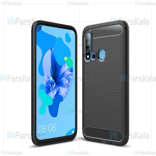قاب محافظ ژله ای هواوی Fiber Carbon Rugged Armor Case For Huawei Nova 5i / P20 Lite 2019