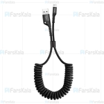 کابل شارژ و انتقال داده لایتنینگ تلفنی بیسوس Baseus Fish eye Spring Lightning Cable 1m