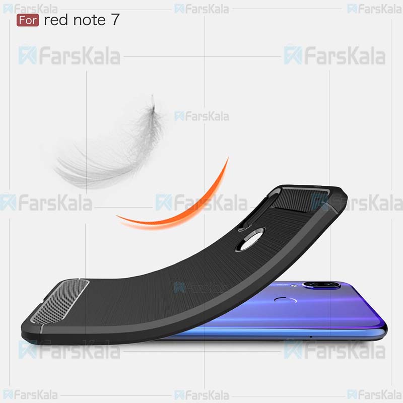 قاب محافظ ژله ای شیائومی Fiber Carbon Rugged Armor Case For Xiaomi Redmi Note 7 / Note 7 Pro