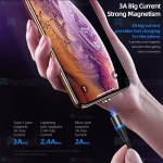 کابل مگنتی سه کاره راک ROCK G1 3 In 1 Magnetic Cable