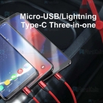 Baseus Car Co-sharing 1m 3.5A 3 in 1 USB to USB-C / Type-C + 8Pin + Micro USB Data Syn Charging Cable