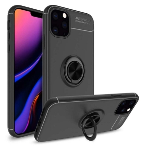 قاب ژله ای طرح چرم انگشتی اپل Becation A.F Magnetic Ring For Apple iPhone 11 Pro Max