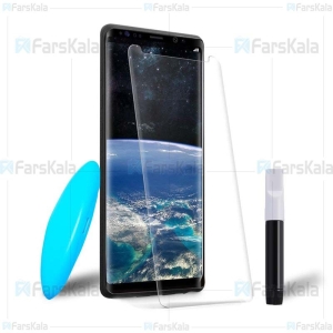 محافظ صفحه شیشه ای تمام صفحه و خمیده یو وی سامسونگ UV Full Glass Screen Protector Samsung Galaxy S8 Plus