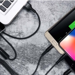 کابل شارژ سه سر Usams SJ2193 U5 Braided Charging Cable