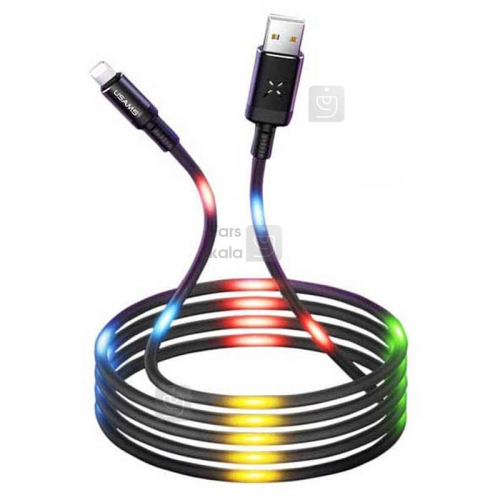کابل لایتنینگ رقص نور یوسامز Usams U16 Volume Control Led Lightning Cable 1m