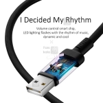 کابل لایتنینگ رقص نور یوسامز Usams U16 Volume Control Led Lightning Cable 1m