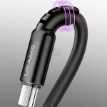 کابل لایتنینگ رقص نور یوسامز Usams U16 Volume Control Led Lightning Cable 1m