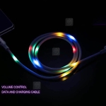 کابل لایتنینگ رقص نور یوسامز Usams U16 Volume Control Led Lightning Cable 1m