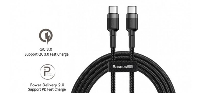 کابل شارژ سریع تایپ سی به لایتنینگ بیسوس Baseus Cafule Type-C to Lightning Cable 1M