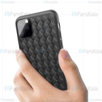قاب ژله ای طرح چرم حصیری اپل BV Grid Weaving Case For Apple iPhone 11 Pro Max