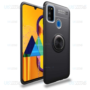 قاب ژله ای طرح چرم انگشتی سامسونگ Becation A.F Magnetic Ring For Samsung Galaxy M30s