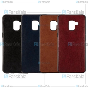 قاب طرح چرم هوانمین سامسونگ Huanmin Leather Case Samsung Galaxy A8 Plus 2018