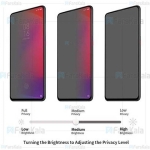 محافظ صفحه نمایش حریم شخصی تمام چسب با پوشش کامل Privacy Full Screen Protector For Xiaomi Redmi K20 / K20 Pro / Mi 9T / Mi 9T Pro
