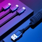 کابل ۳ کاره 2 متری راک Rock 3in1 Metal Stretchable lightning - Type-C - Micro USB